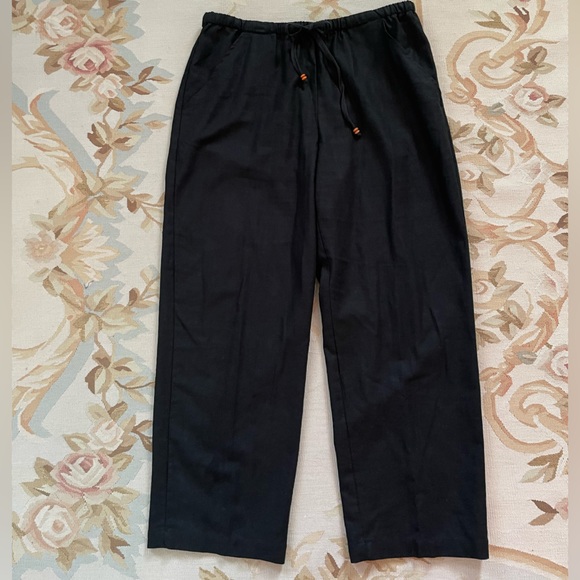 Black linen drawstring pants by Alfred Dunner size 12 - Picture 2 of 5